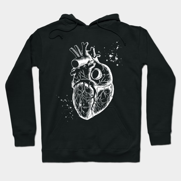 Anatomical Heart • Minimalist Goth Hoodie by Rike Mayer